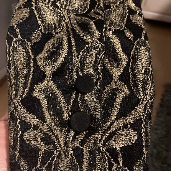 Stunning 7 FOR ALL MANKIND Metallic Jacquard blazer jacket in gold & black - Picture 7 of 15